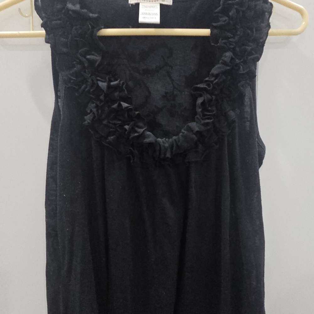 Testament Black Knit Burnout Sleeveless Top